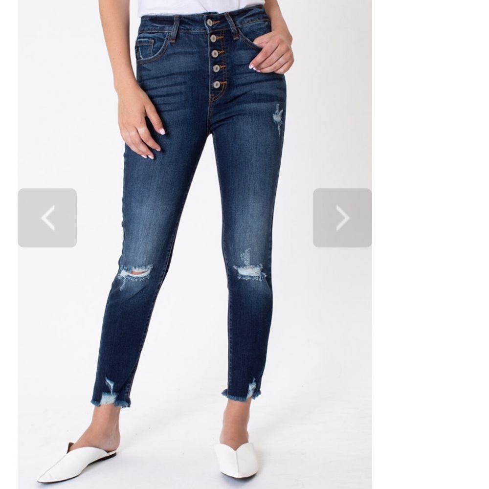 High rise button fly Kancan Jeans